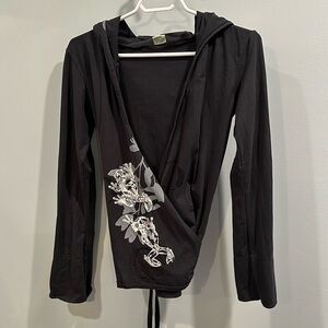 Om  Grown Clothing Co. - Organic Cotton Hooded Wrap Top. Size Small
